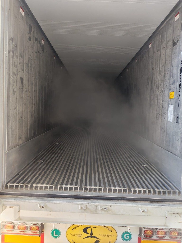 Pre-cooling the reefer container for Middle East Foods export
